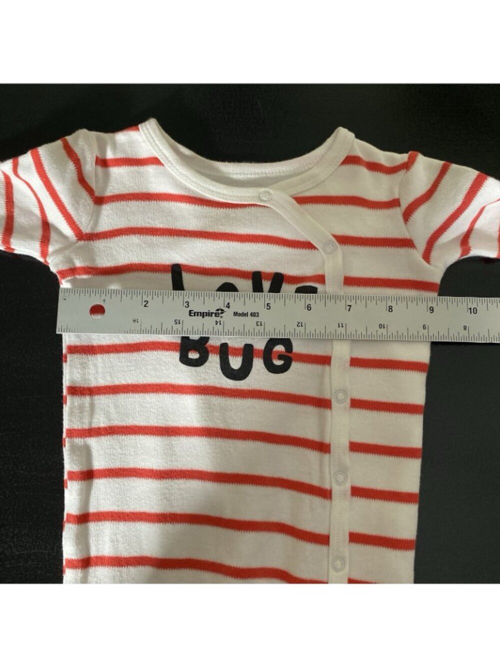Pottery Barn Kids 100% Organic Cotton Baby Footie Pajama 3-6M Love Bug Striped - Picture 10 of 11